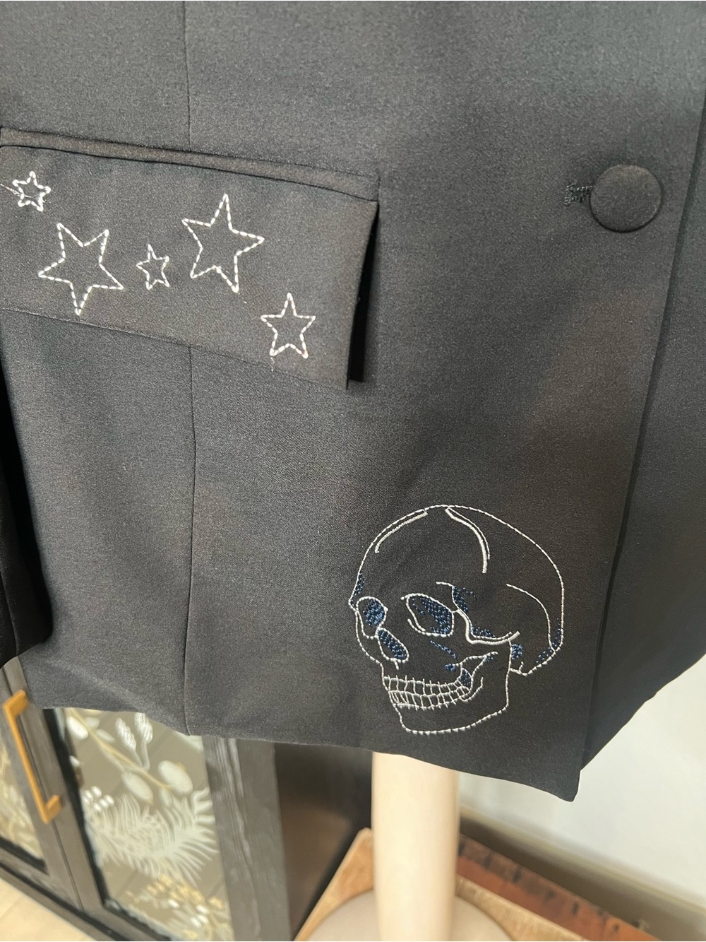 Torrid Black Blazer with Embroidered Accents (Item #120) - Picture 14 of 15